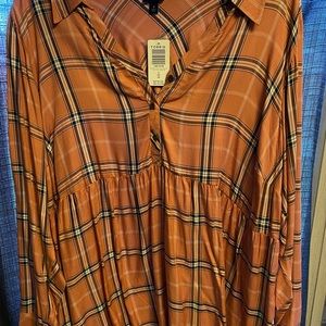 Pink Plaid Torrid High Low Top